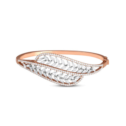 Leaf Diamond Bracelet In 18K Rose Gold