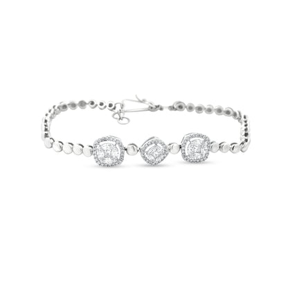 Stunning 18k White Gold Diamond Tennis Bracelet - Perfect Birthday Gift & Anniversary Gift