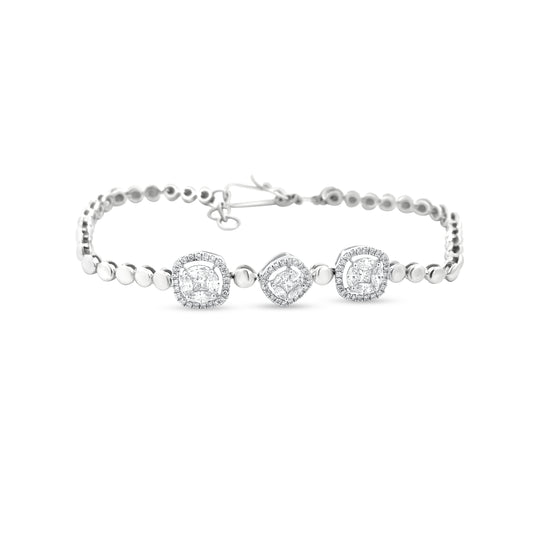 Stunning 18k White Gold Diamond Tennis Bracelet - Perfect Birthday Gift & Anniversary Gift
