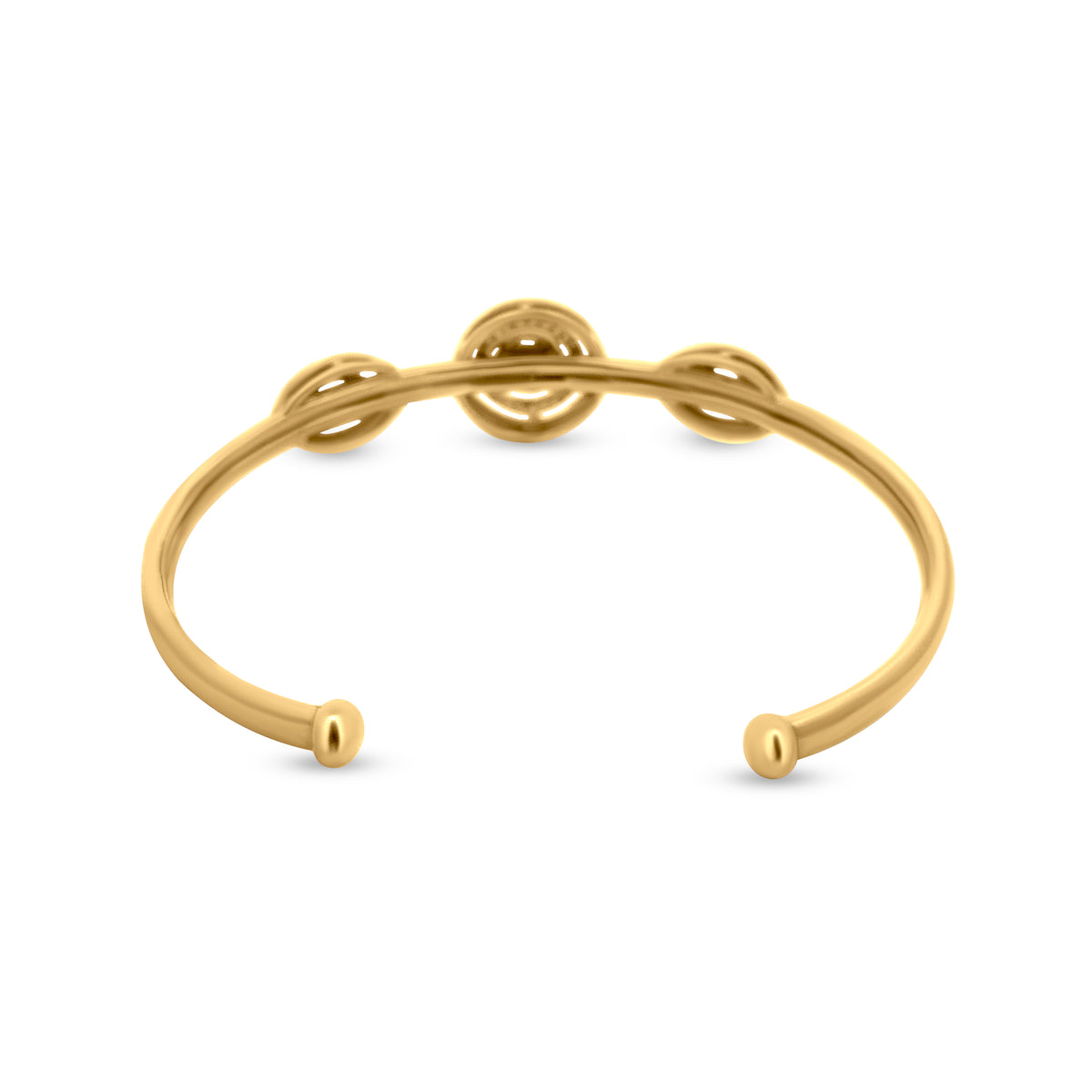 Make A Statement With Our 18K Yellow Gold Diamond Studded European Style Cuff Bangle