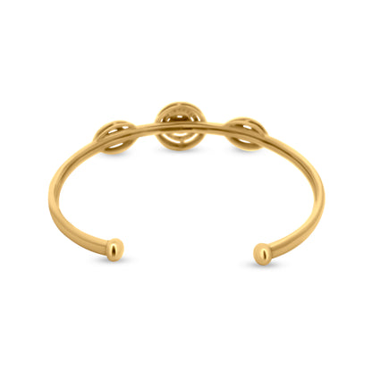 Make A Statement With Our 18K Yellow Gold Diamond Studded European Style Cuff Bangle