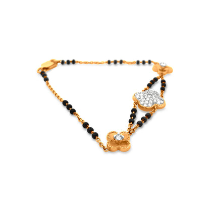 Traditional And Modern 18K Yellow Gold Contemporary Diamond Mangalsutra Bracelet