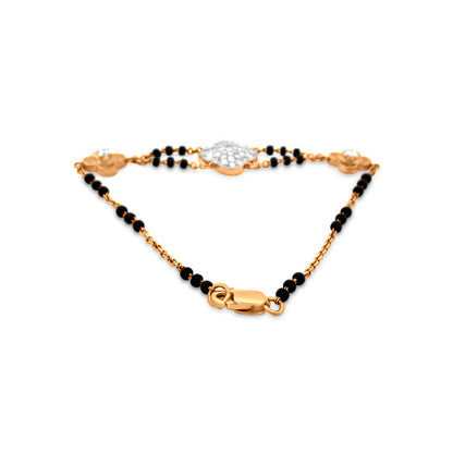 Traditional And Modern 18K Yellow Gold Contemporary Diamond Mangalsutra Bracelet
