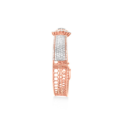 18K Rose Gold Centre Design Cuff Bangle
