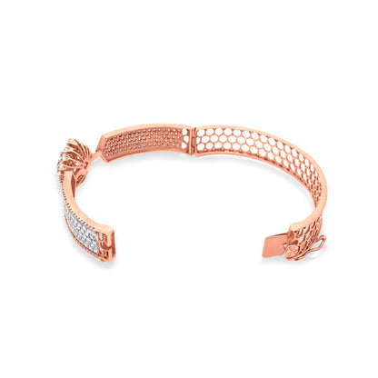 18K Rose Gold Centre Design Cuff Bangle