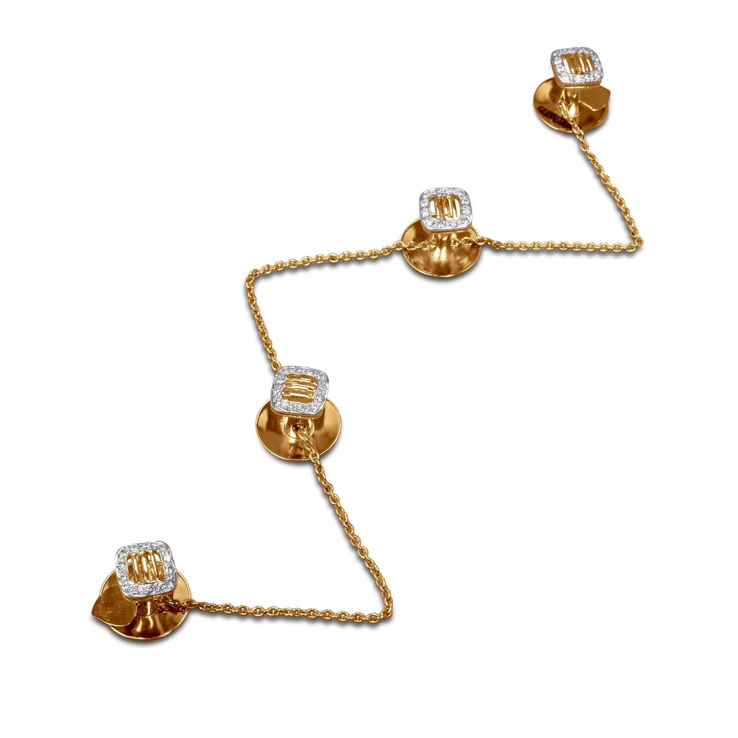 Diamond Button In 18k Yellow Gold