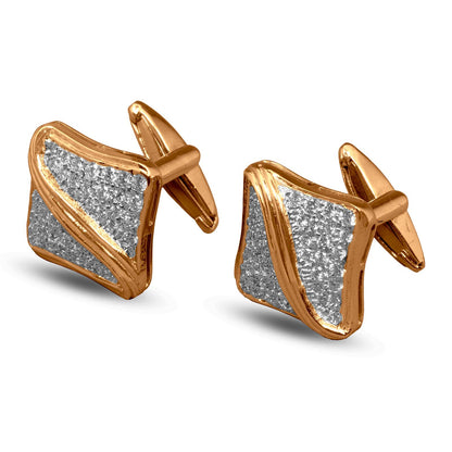 Cufflinks In 18K Yellow Gold With Diamond