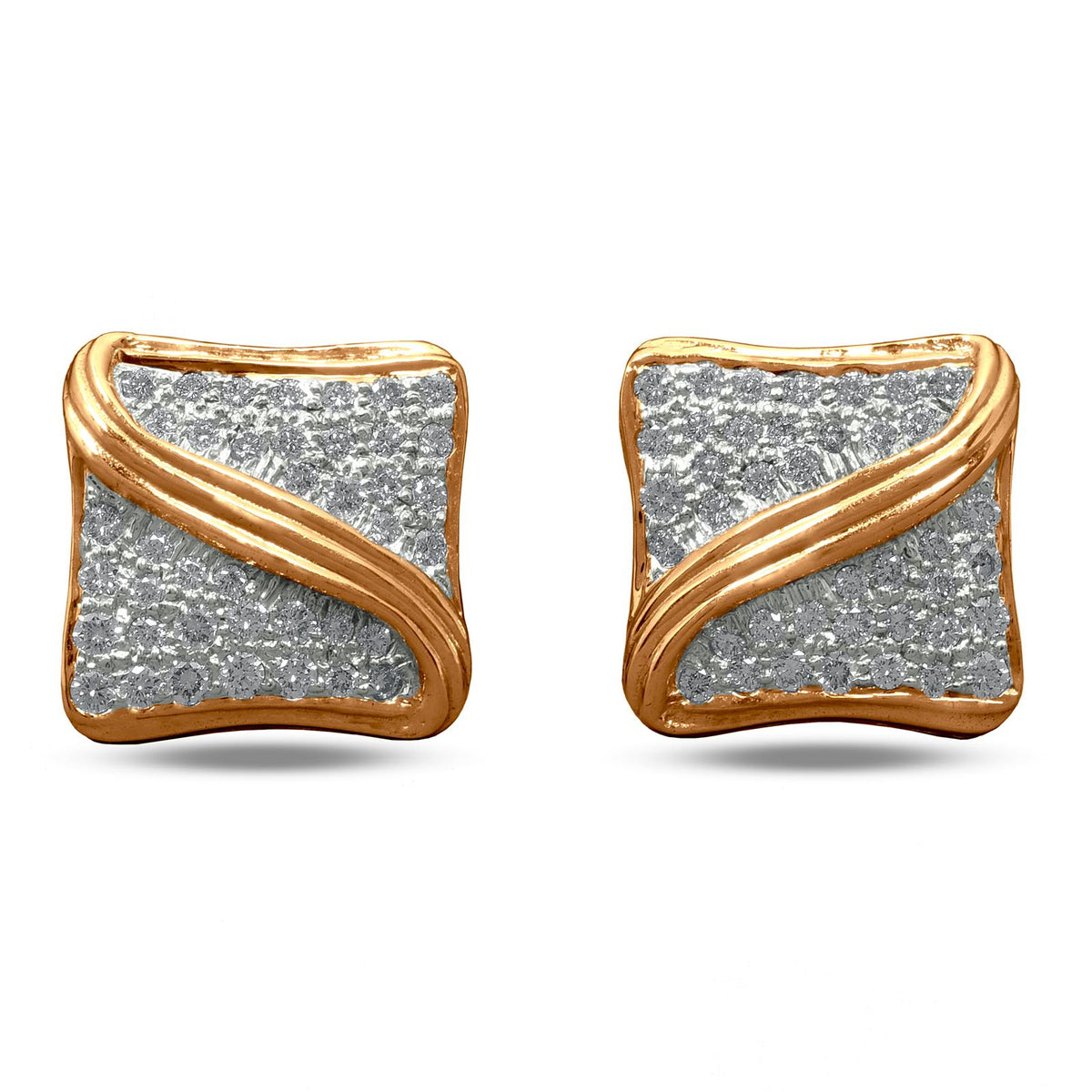 Cufflinks In 18K Yellow Gold With Diamond