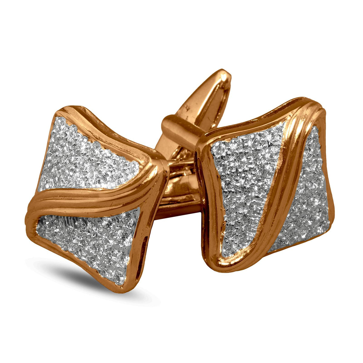 Cufflinks In 18K Yellow Gold With Diamond