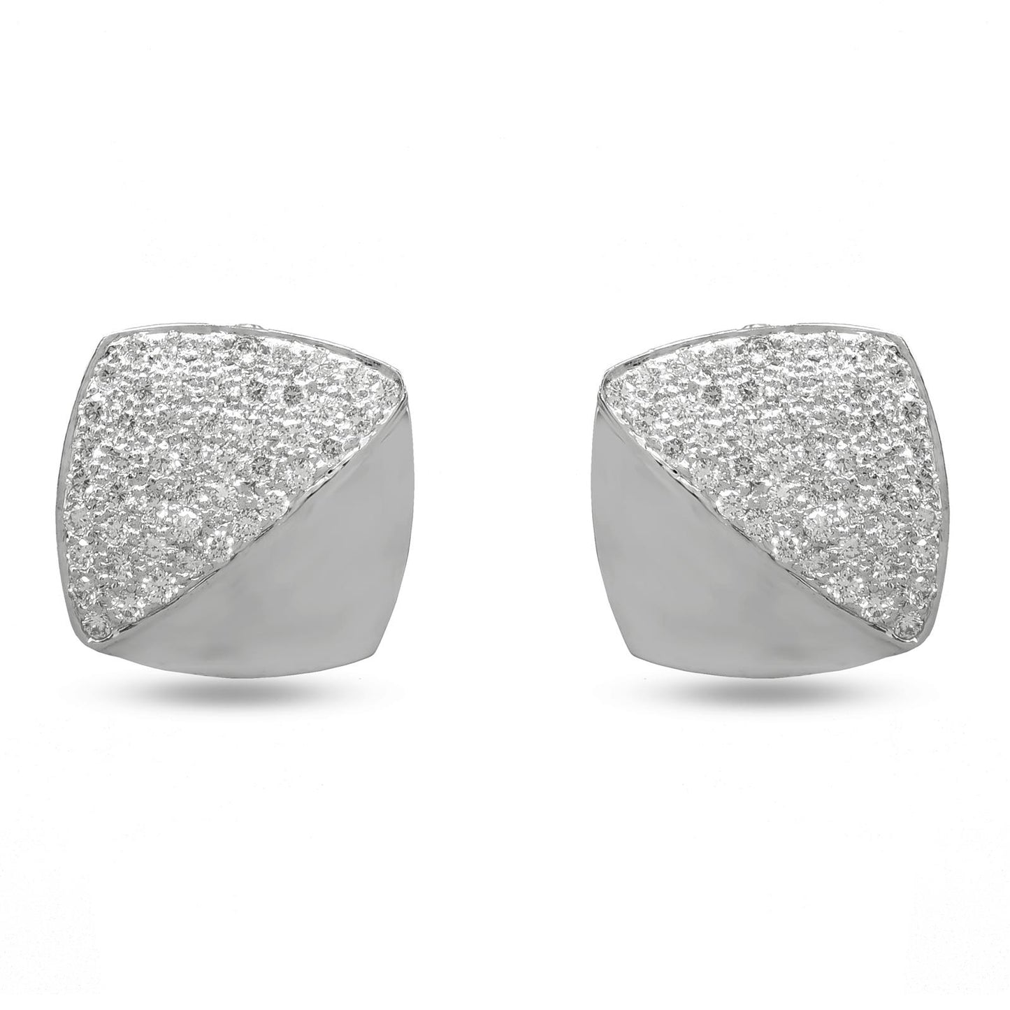 Cufflinks In 18K White Gold With Round Diamond