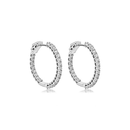 Amrita - 14K White Gold Lab-Grown Diamond Hoop Earrings