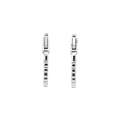 Tanvi - 14K White Gold Lab-Grown Diamond and Blue Zircon Hoop Earrings