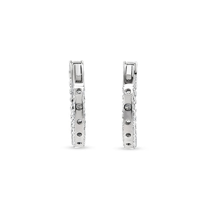 Ishita - 14K White Gold Emerald-Cut and Round Lab-Grown Diamond Hoop Earrings