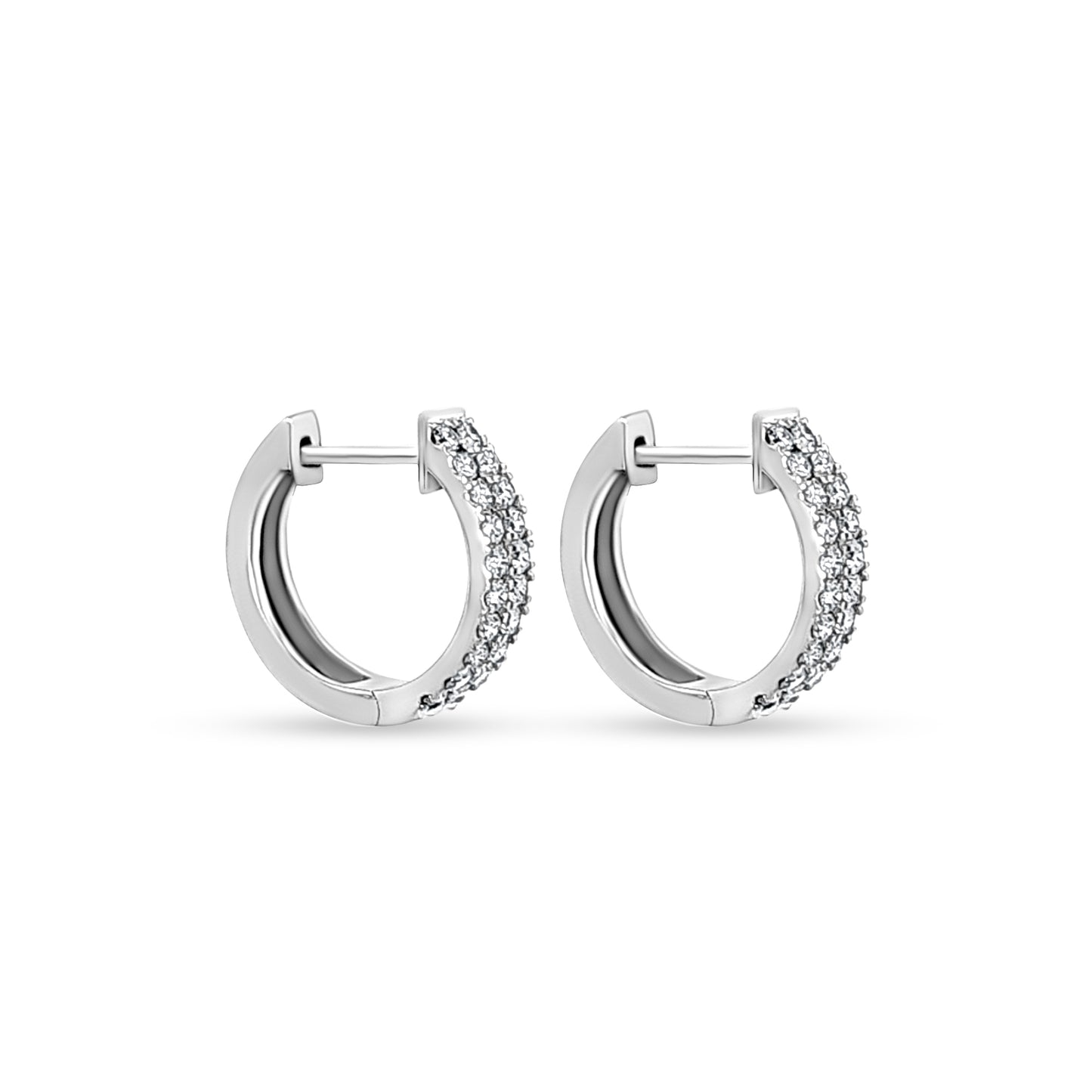 Iravati - 14K White Gold Lab-Grown Diamond Huggie Hoop Earrings