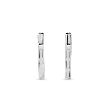 Advika - 14K White Gold Lab-Grown Diamond Huggie Hoop Earrings