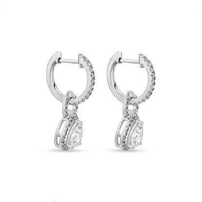 Kavyanjali - 14K White Gold Pear Lab-Grown Diamond Huggie Hoop Earring