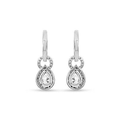 Kavyanjali - 14K White Gold Pear Lab-Grown Diamond Huggie Hoop Earring