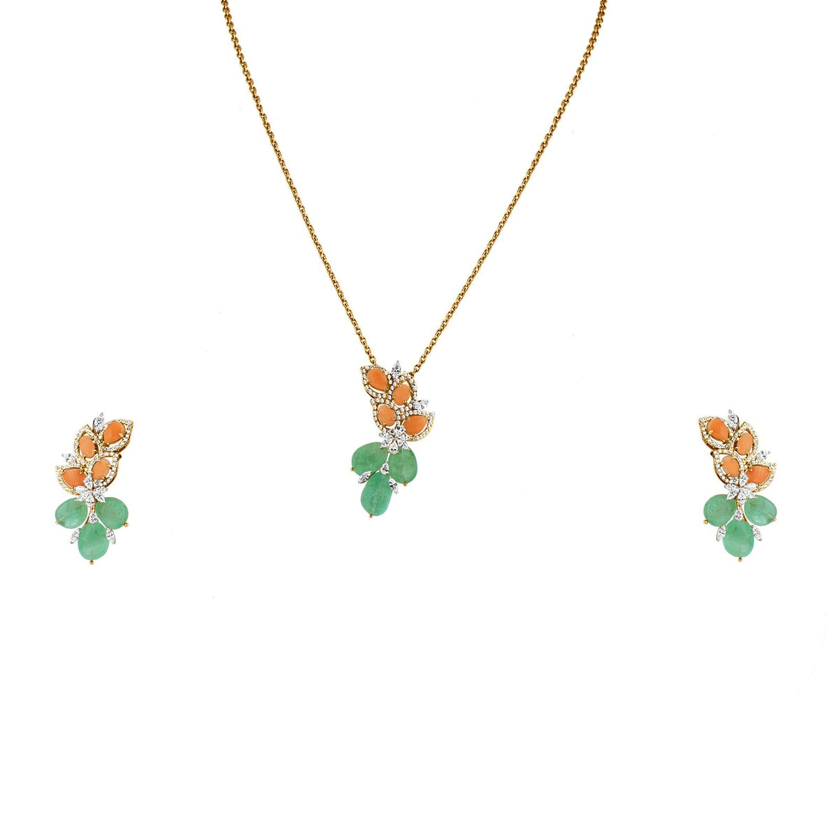 Diamond Pendant Set In 18K Yellow Gold