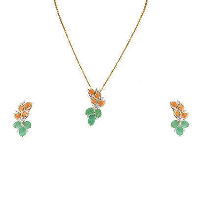 Diamond Pendant Set In 18K Yellow Gold