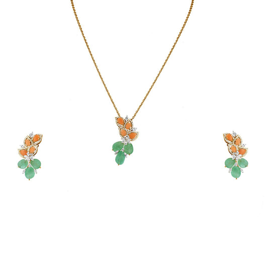Diamond Pendant Set In 18K Yellow Gold