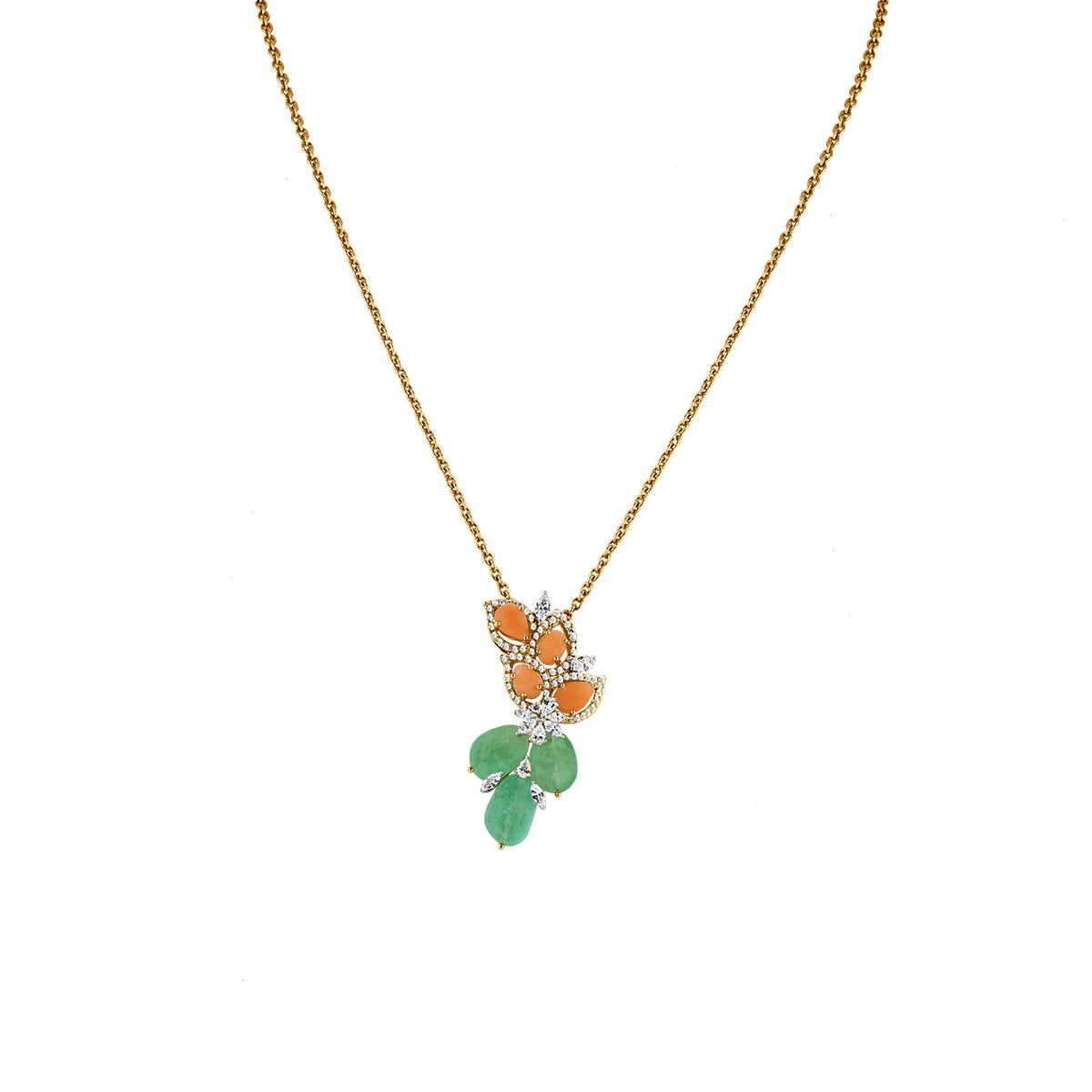 Diamond Pendant Set In 18K Yellow Gold