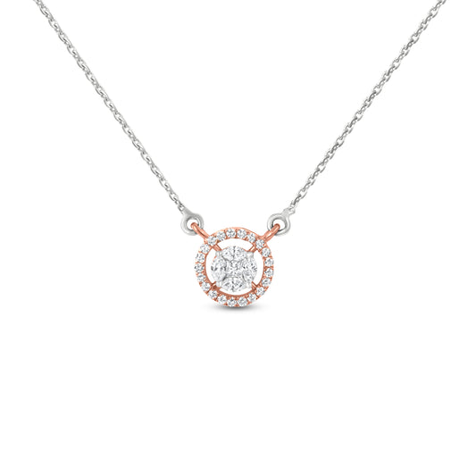 18k Rose Gold Halo Diamond Pendant Necklace: Token Of Affection