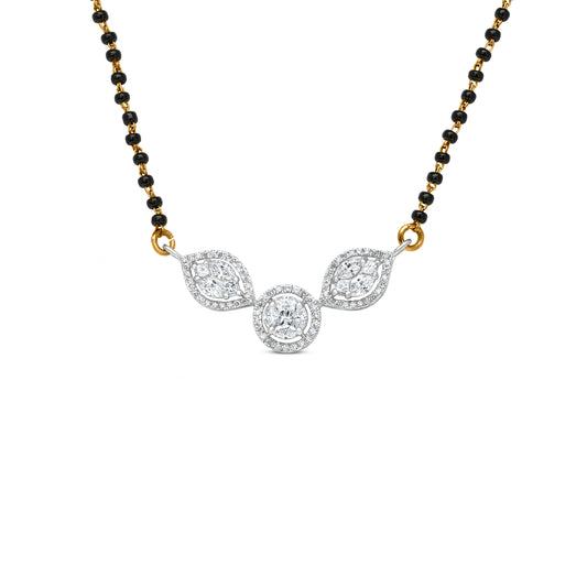 18k White Gold 1.62 Carat VVS Quality Mixed Cut Diamonds Locket Pendant Necklace for Mangalsutra