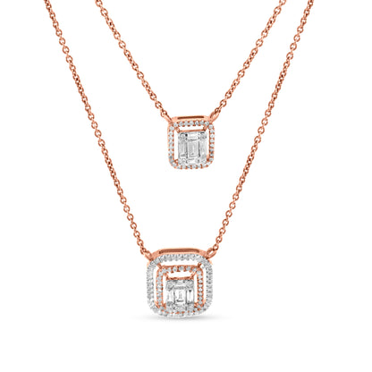 18K Rose Gold Versatile Strand Link Chain Diamond Necklace