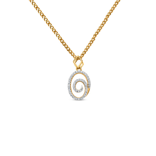 18k Yellow Gold Oval Design modern Diamond Locket