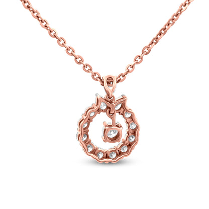 18k Rose Gold Spherical Diamond Pendant Necklace - Minimalistic Jewelry with 1.25 Carats of Diamonds