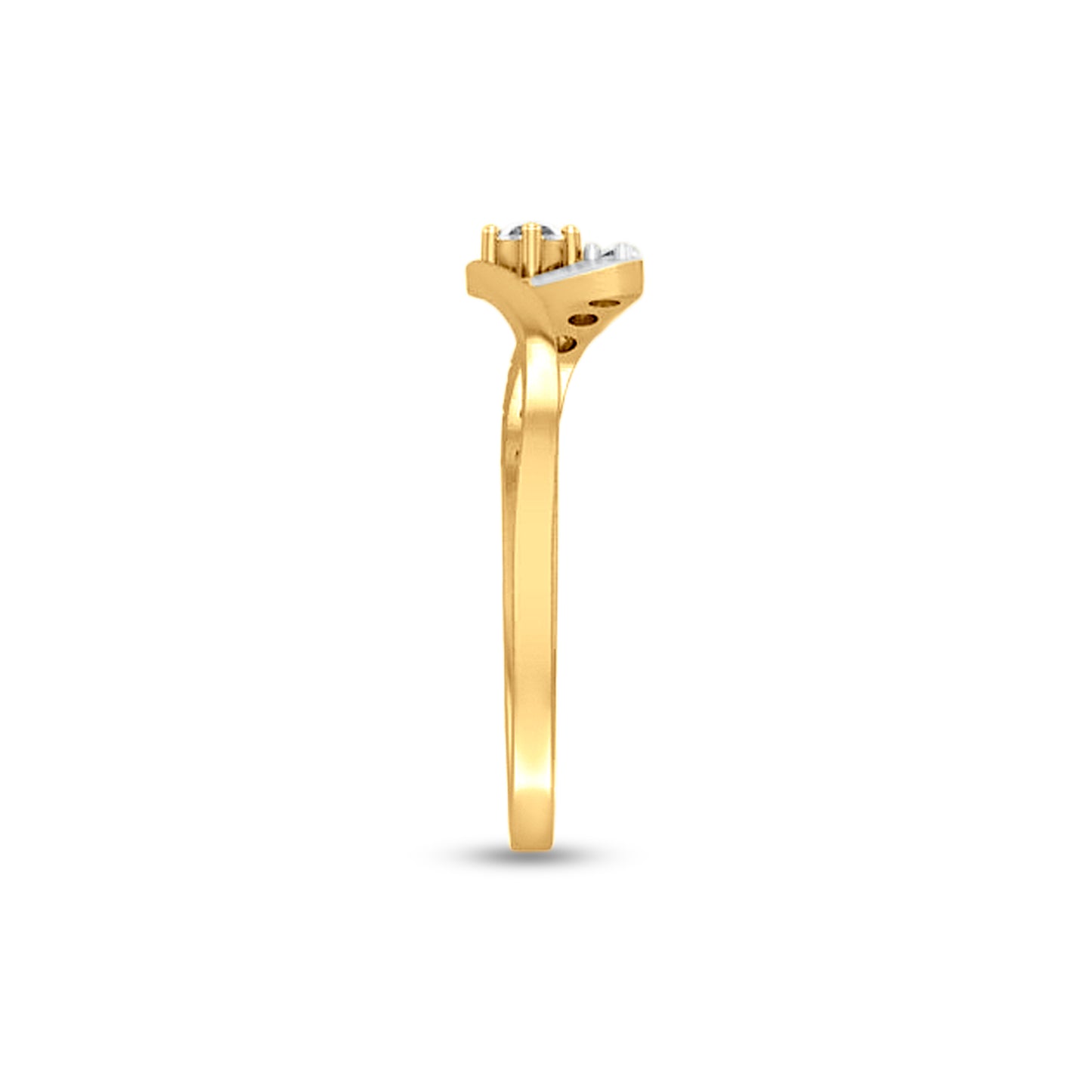 Radiant Promise: 18K Yellow Gold Diamond Engagement Ring