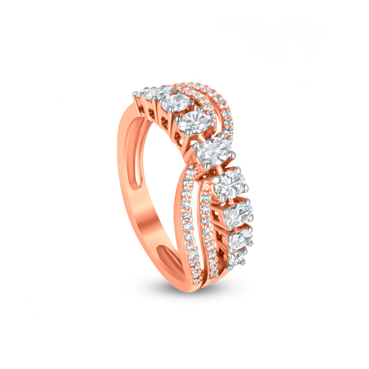 18k Rose Gold Infinity Diamond Engagement Ring