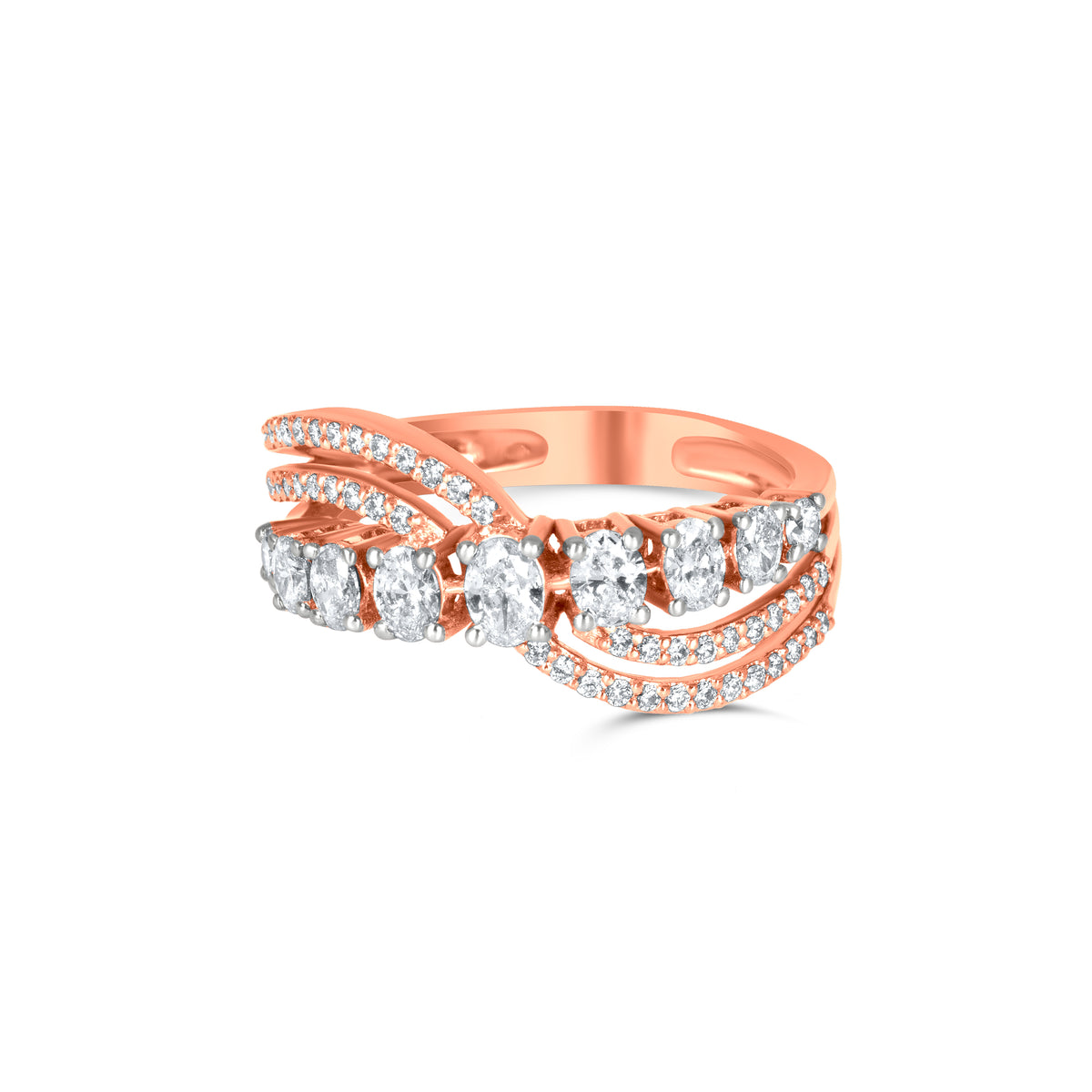 18k Rose Gold Infinity Diamond Engagement Ring
