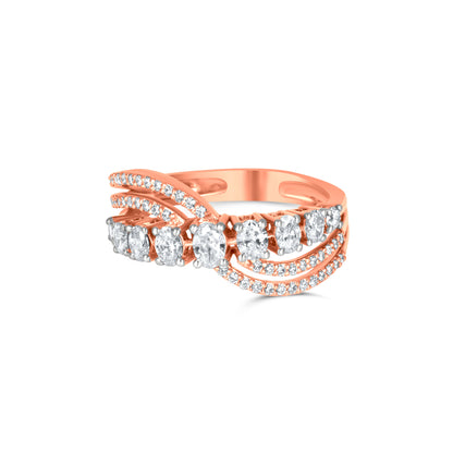 18k Rose Gold Infinity Diamond Engagement Ring