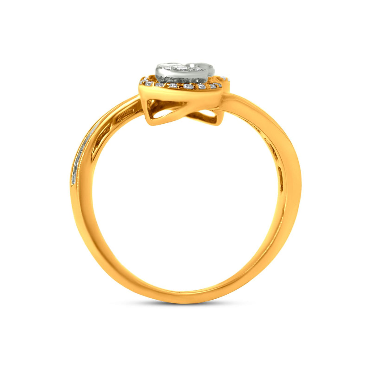 Diamond Bypass Ring In 18K Yellow Gold