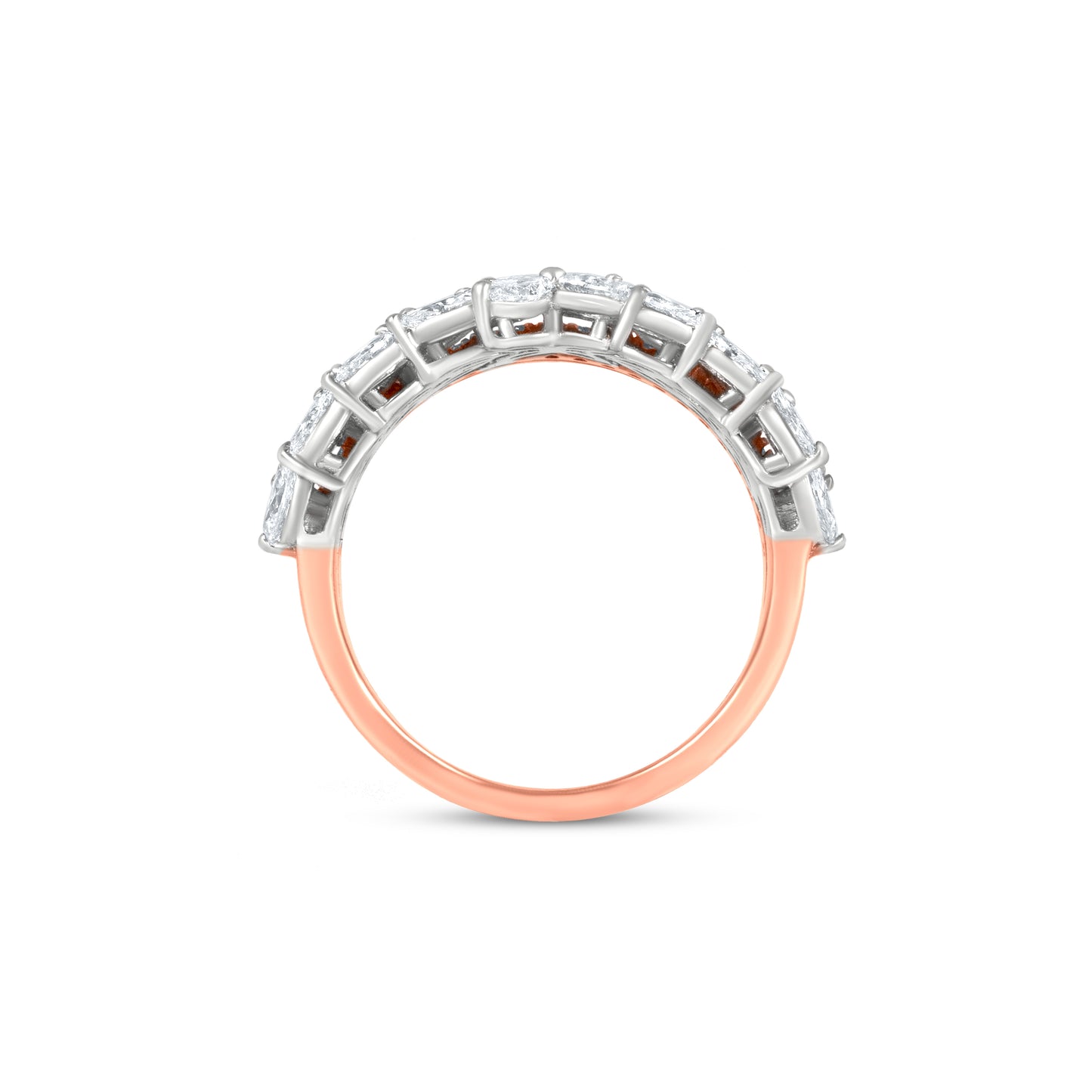 18k Rose Gold Floral Diamond Split Shank Ring