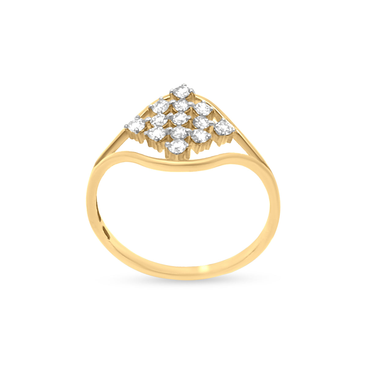 Wave Split Shank Diamond Ring: Modern & Unique Design in 14K Gold