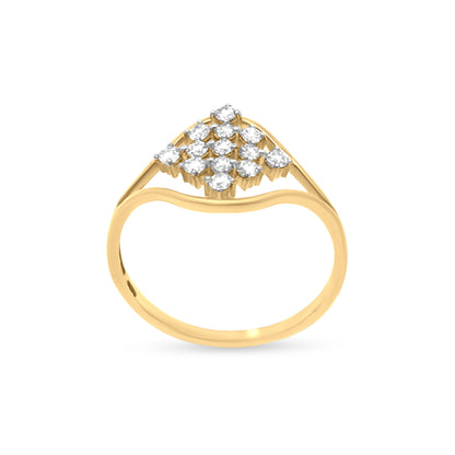 Wave Split Shank Diamond Ring: Modern & Unique Design in 14K Gold