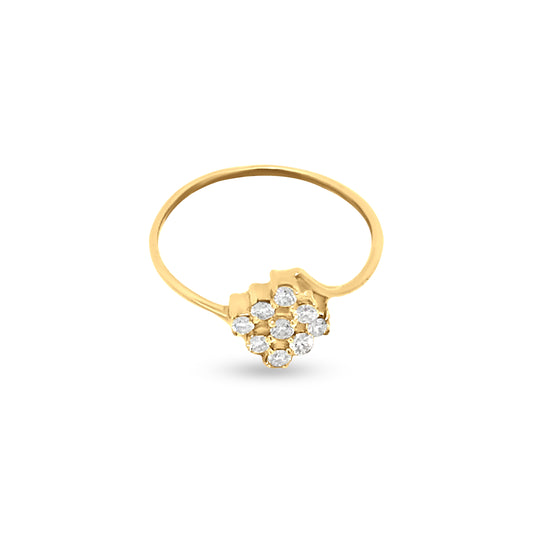 Sophisticated 18k Yellow Gold Cluster Diamond Engagement Ring