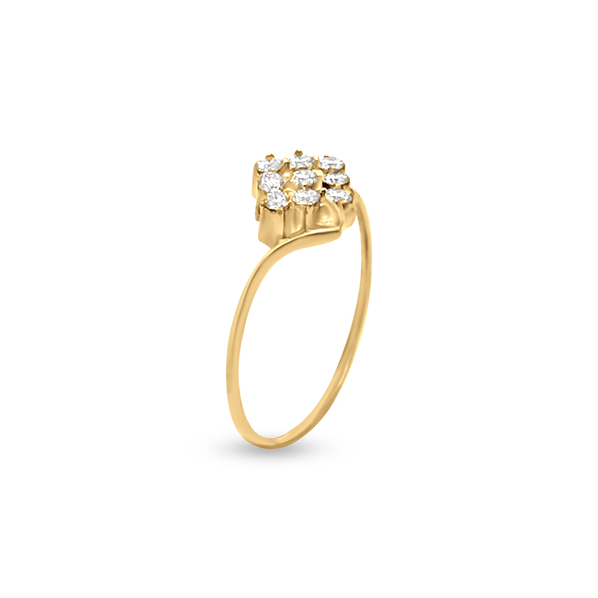 Sophisticated 18k Yellow Gold Cluster Diamond Engagement Ring