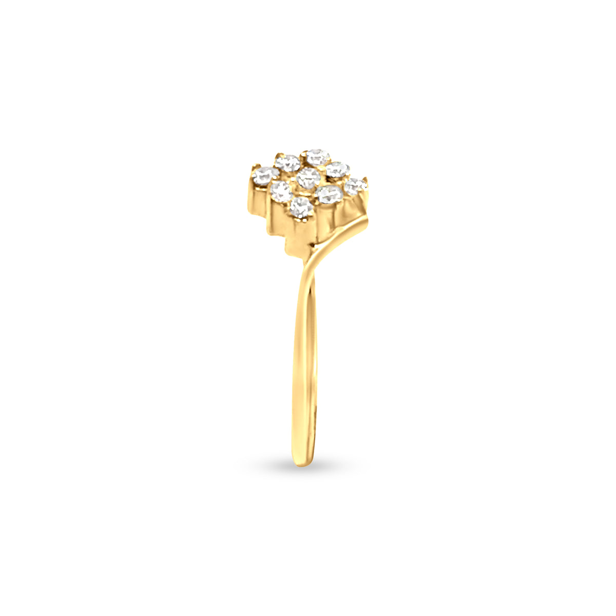 Sophisticated 18k Yellow Gold Cluster Diamond Engagement Ring