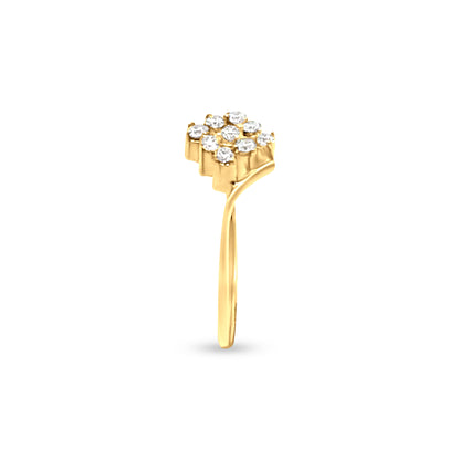 Sophisticated 18k Yellow Gold Cluster Diamond Engagement Ring