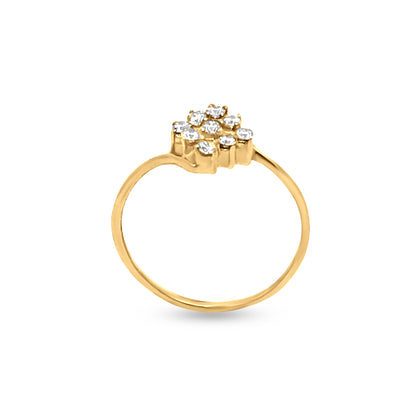 Sophisticated 18k Yellow Gold Cluster Diamond Engagement Ring