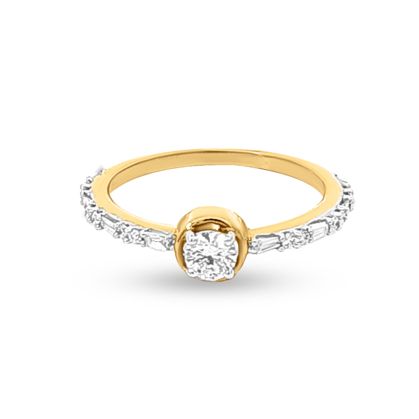 Pratham Ratna Bliss: 18k Yellow Gold Solitaire Ring