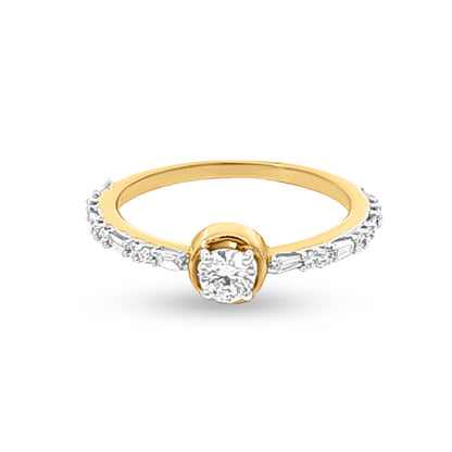 Pratham Ratna Bliss: 18k Yellow Gold Solitaire Ring