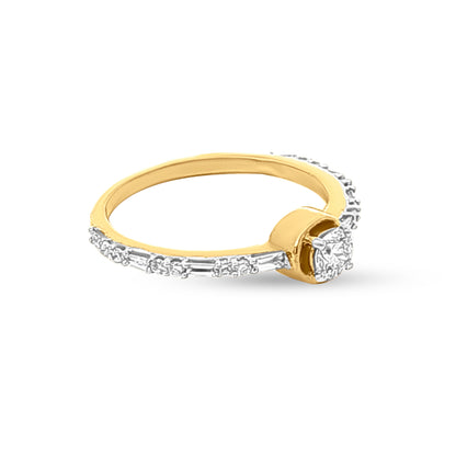 Pratham Ratna Bliss: 18k Yellow Gold Solitaire Ring