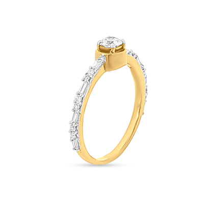 Pratham Ratna Bliss: 18k Yellow Gold Solitaire Ring