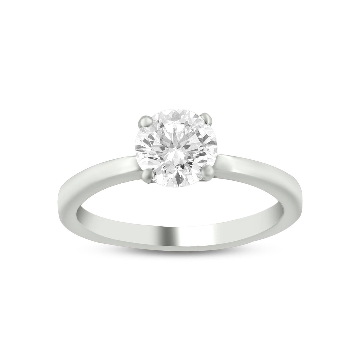 Diamond Ring In 18K White Gold