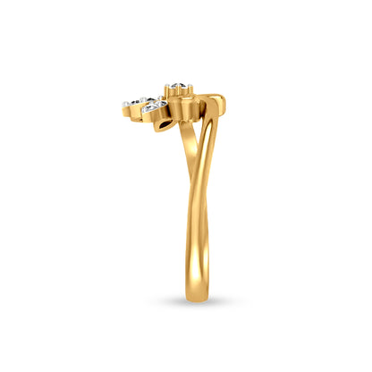 Aravinda Pushpam: 18K Yellow Gold Elegant Designer Engagement Ring