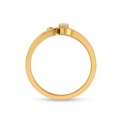 Aravinda Pushpam: 18K Yellow Gold Elegant Designer Engagement Ring